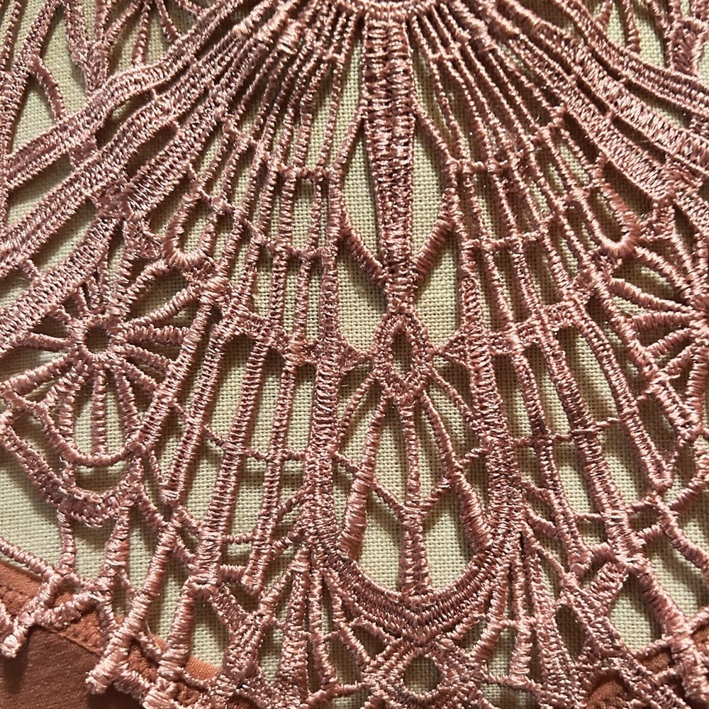 NWT Lace Halter Crochet Detail Bralette-Dusty Rose - Picture 3 of 3